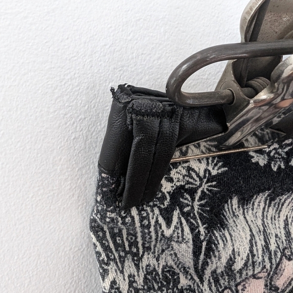 2/15$Zara Trafaluc Black and White Patterned Pants With Leather-like Trim Size 2 - Picture 11 of 11